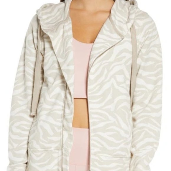 Zella West Coast Zebra Print  Zip Hoodie - Picture 2 of 2